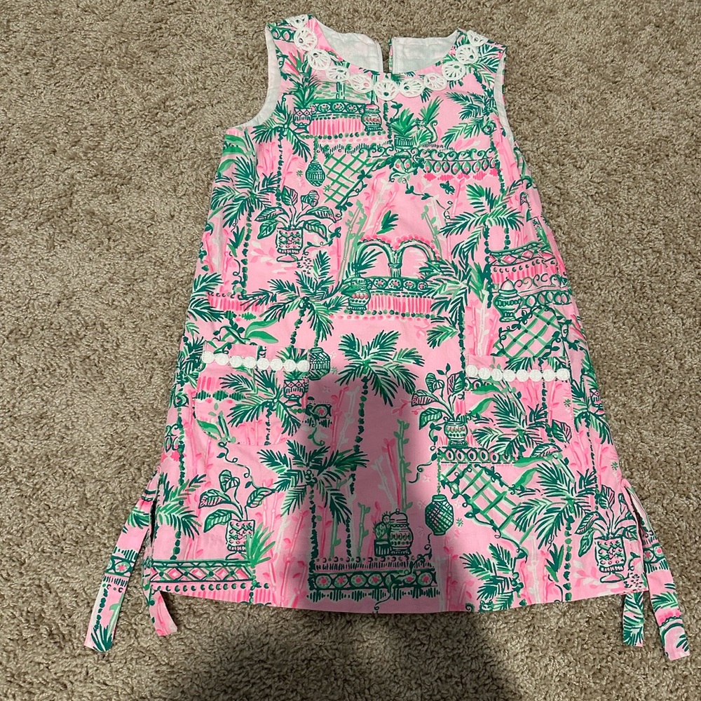 Pink and Green Sleeveless Dress